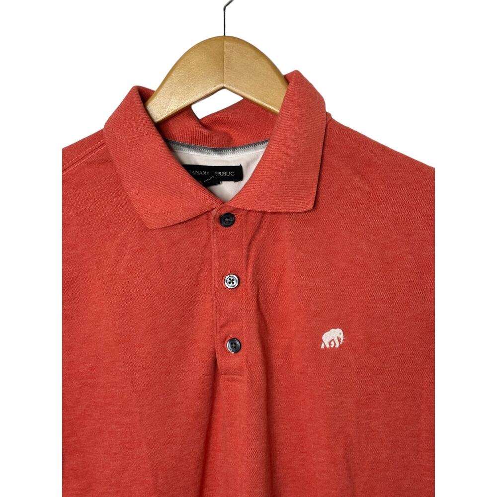 Banana Republic Coral Short Sleeve Polo Shirt Men's Large - Picture 3 of 6